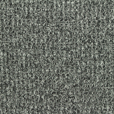 Black Marl Rib Knit, Polyester, 220 gsm, 170 cm