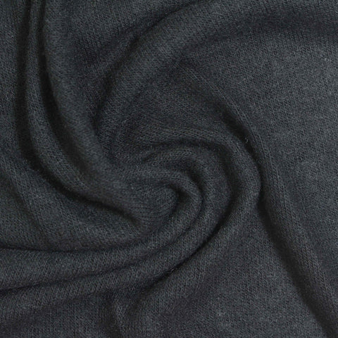 Viscose Polyester Stretch Chunky Knit Fabric, 220 gsm, 150 cm — Black