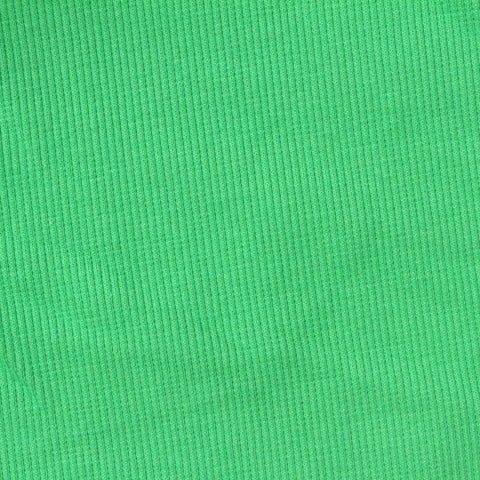 Cotton Stretch Rib Knit Fabric, 320 gsm, 115 cm — Green