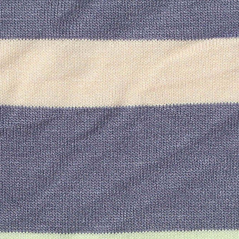 Blue Horizontal-Stripe Jersey Knit, Viscose, 180 gsm