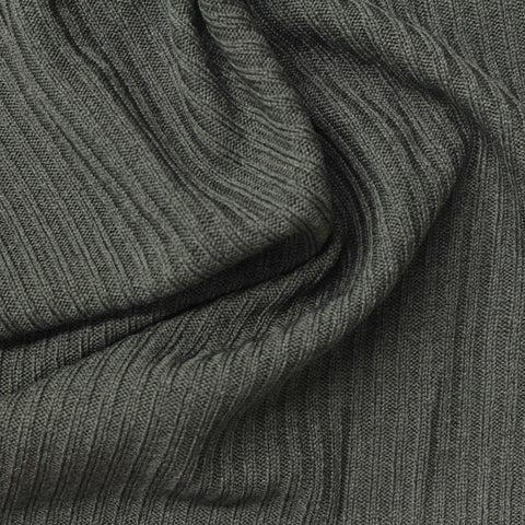 Polyester Stretch Rib Knit Fabric, 206 gsm, 168 cm — Green