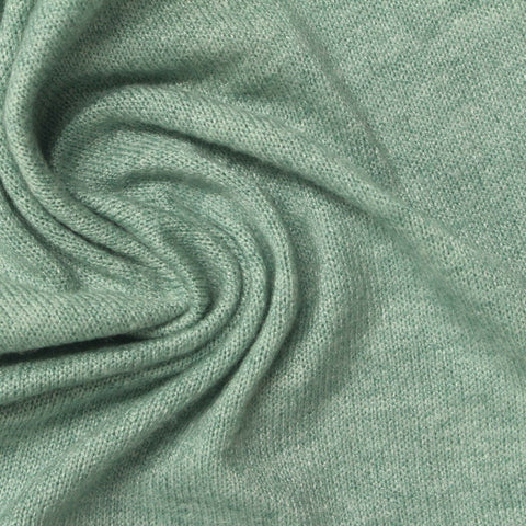 Light Green Heathered-Marl Chunky Knit, Viscose-Poly, 150 gsm