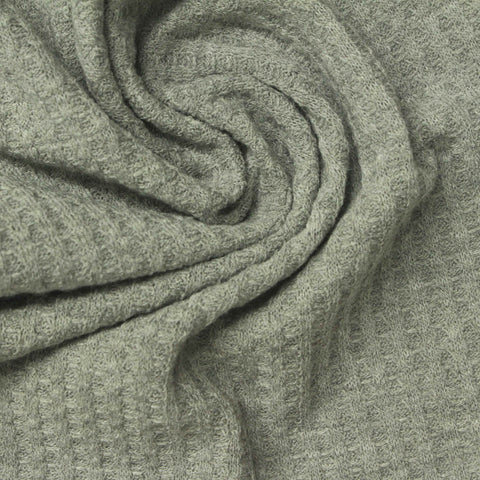Polyester Viscose Stretch Waffle Knit Fabric, 170 gsm — Grey