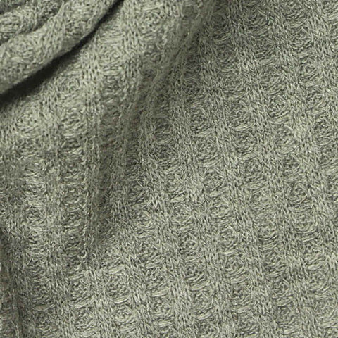 Polyester Viscose Stretch Waffle Knit Fabric, 170 gsm — Grey