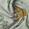 Orange Cartoon-Dinosaur Rib Knit, Cotton