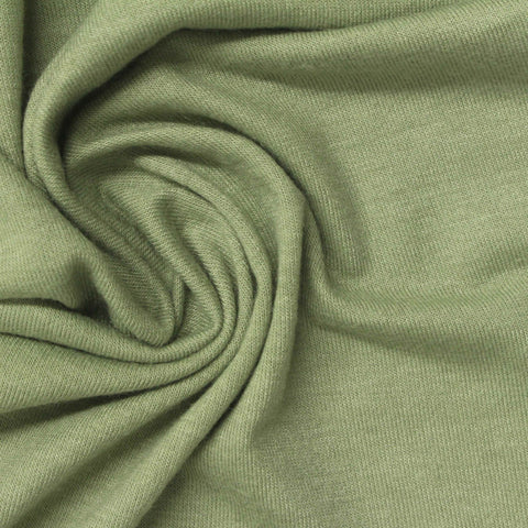 Brushed Polyester Viscose Stretch Jersey Knit Fabric, 140 gsm — Green