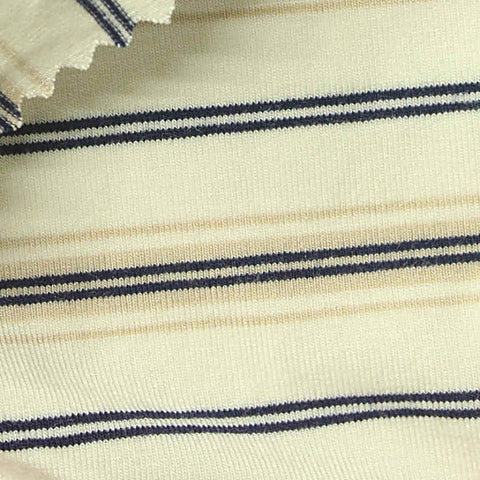 Cream Stripes Knit, Viscose, 240 gsm
