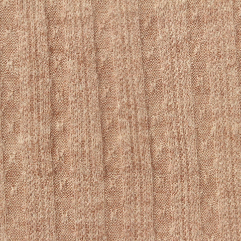 Light Brown Marl Rib Knit, Viscose-Poly, 190 gsm, 165 cm