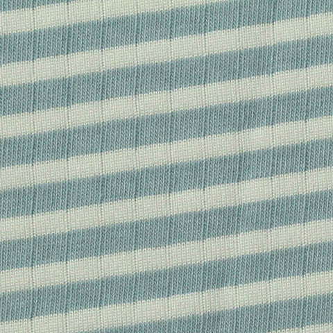 Striped Cotton Polyester Stretch Jersey Knit Fabric, 190 gsm, 165 cm — Blue