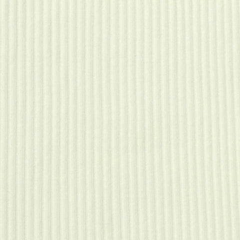 Cotton Stretch Rib Knit Fabric, 200 gsm, 120 cm — White