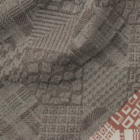 Brown Geometric Interlock Knit, Poly-Nylon