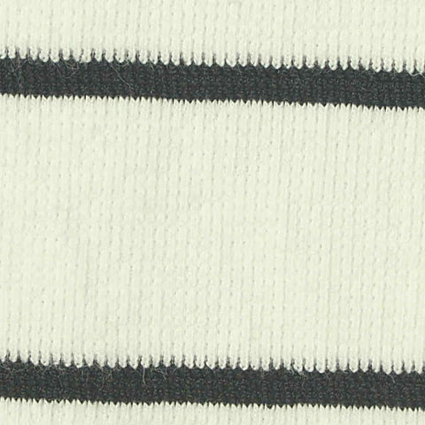 Dark Grey Horizontal-Stripe Jersey Knit, Cotton, 240 gsm
