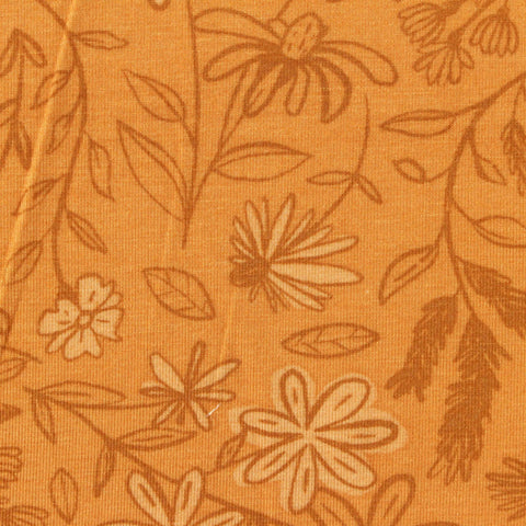 Orange Floral Jersey Knit