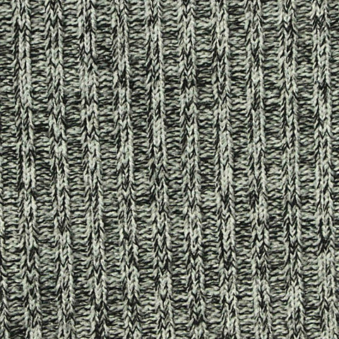 Black Marl Rib Knit, Polyester, 331 gsm