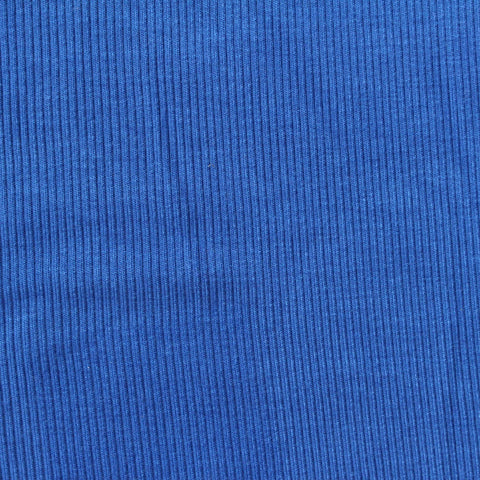Viscose Stretch Rib Knit Fabric, 265 gsm, 112 cm — Blue