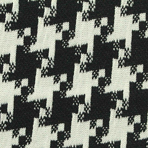 Black Houndstooth Jacquard, Polyester, 350 gsm