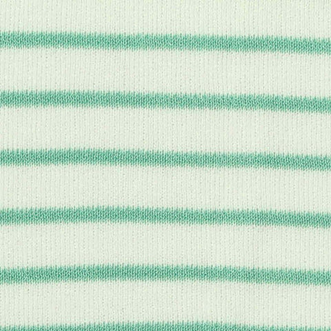 Green Horizontal-Stripe Interlock Knit, Polyester, 200 gsm