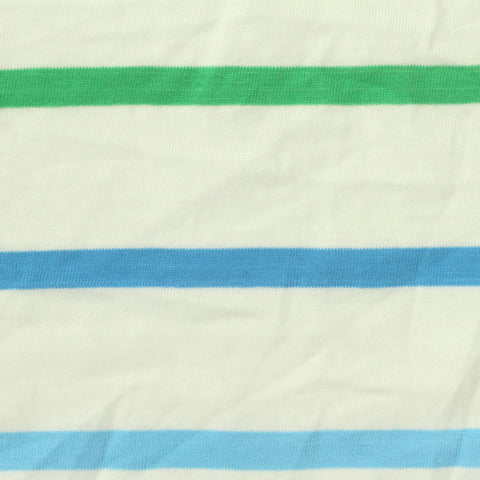 Green Horizontal-Stripe Jersey Knit, 145 gsm