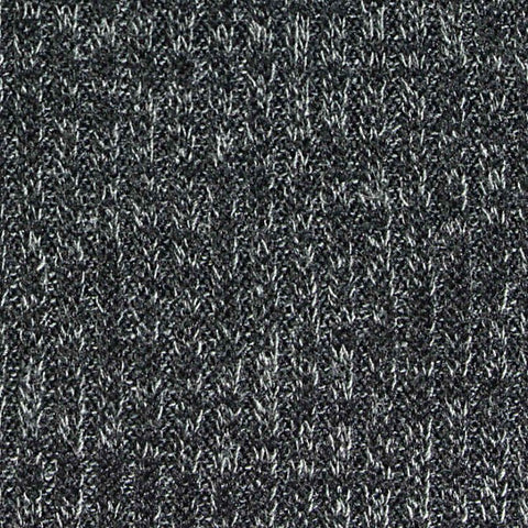Dark Grey Marl Rib Knit, Polyester, 300 gsm, 160 cm