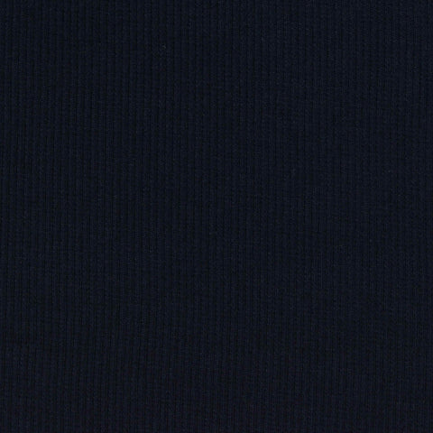 Cotton Stretch Rib Knit Fabric, 200 gsm, 115 cm — Navy