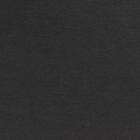 Cotton Stretch Interlock Knit Fabric, 320 gsm, 150 cm — Black
