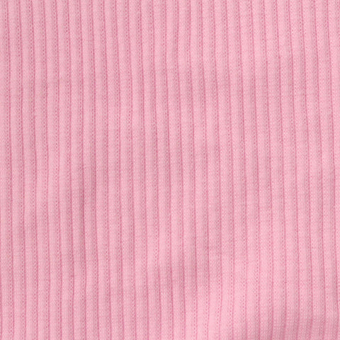 Cotton Stretch Rib Knit Fabric, 230 gsm, 108 cm — Pink