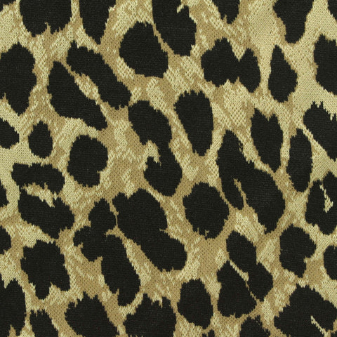 Black Leopard Interlock Knit, Poly-Nylon