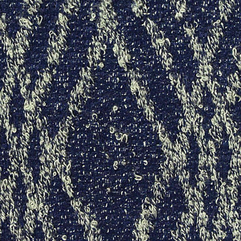 Navy Diamond Interlock Knit, Poly-Viscose