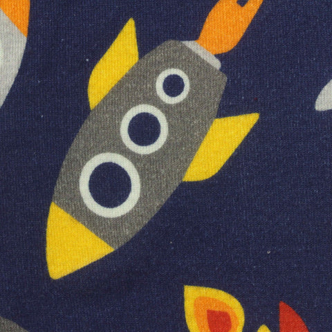 Printed Washed 100% Cotton Rib Knit Fabric, 200 gsm — Navy