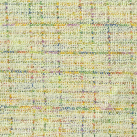 Yellow Subtle-Plaid Bouclé, Poly-Cotton
