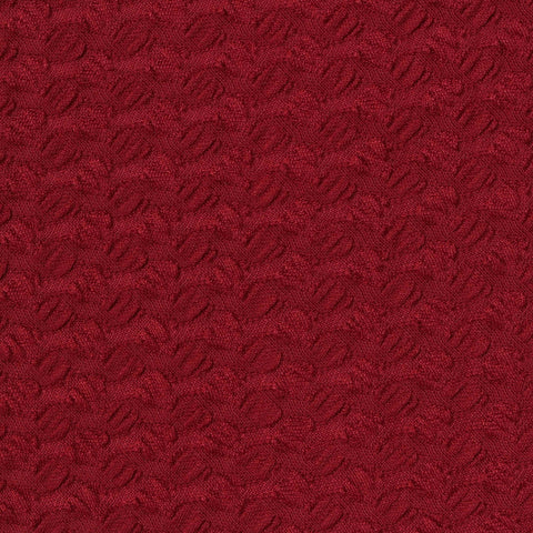 Deep Red Tone-on-Tone Jersey Knit, Polyester