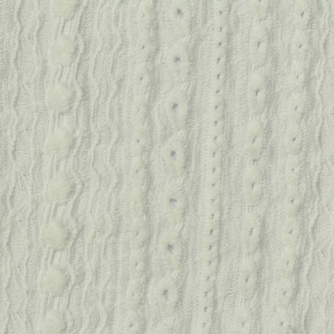 Off-White Textured-Stripe Crepe, Polyester