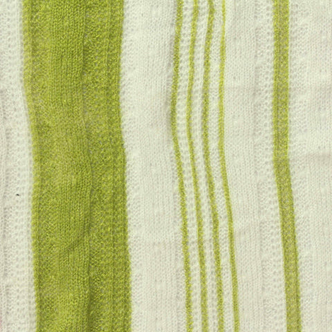 Green Vertical-Stripe Jersey Knit, Viscose-Poly