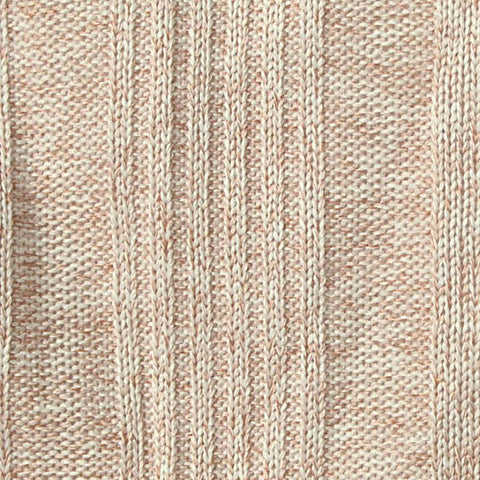 Light Peach Marl Rib Knit, Polyester, 205 gsm