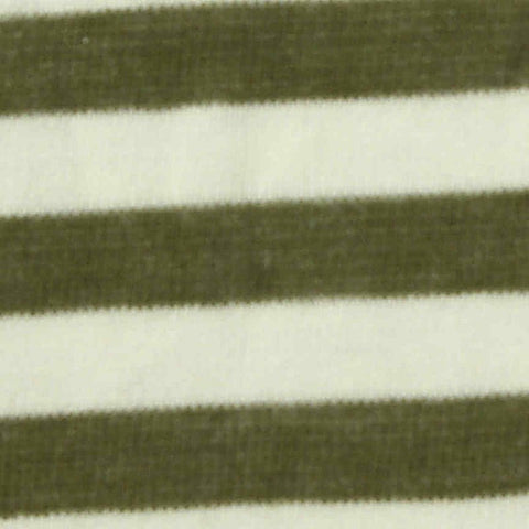 Olive Horizontal-Stripe Jersey Knit, Viscose-Poly