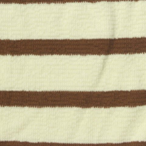 Brown Horizontal-Stripe Jersey Knit, Cotton, 260 gsm, 180 cm