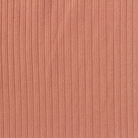 Brushed Polyester Stretch Rib Knit Fabric, 175 gsm, 110 cm — Orange