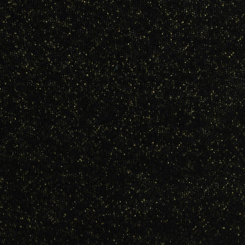 Polyester Cotton Metallic French Terry Fabric, 330 gsm, 170 cm — Black