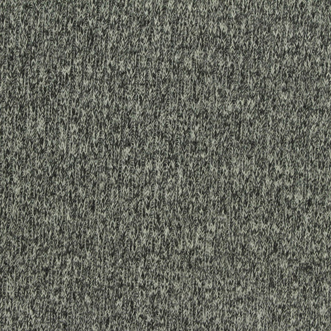 Black Marl Rib Knit, Poly-Viscose, 340 gsm