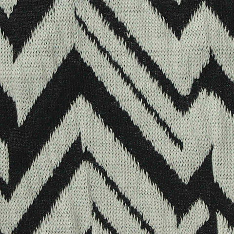 Black Zigzag Interlock Knit, Polyester, 215 gsm