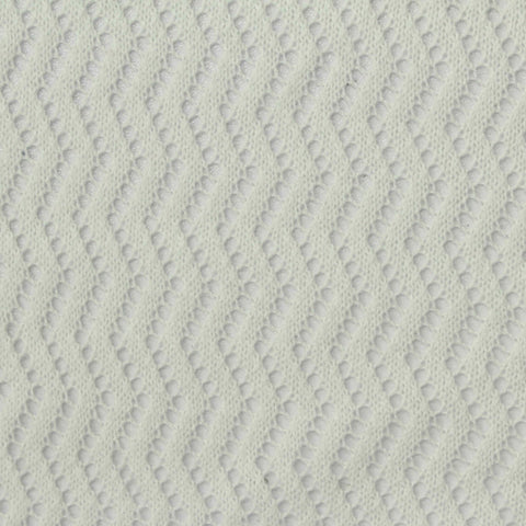 White Tone-on-Tone Chevron Jersey Knit, Cotton-Poly