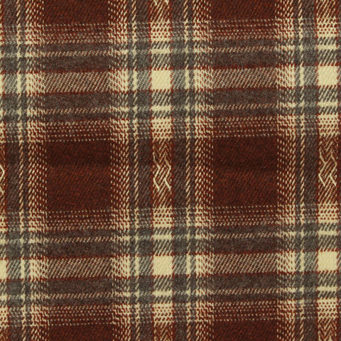 Burgundy Plaid Woven, Poly-Viscose