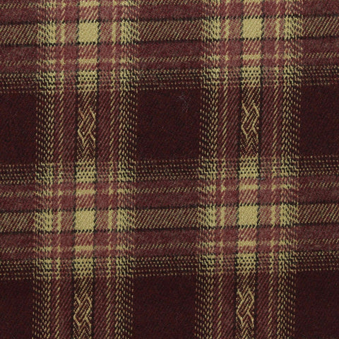 Maroon Bold-Plaid Woven, Poly-Viscose, 285 gsm, 150 cm, ref EF-265150