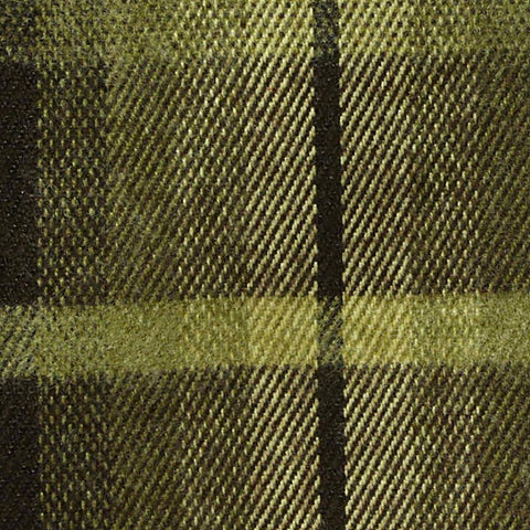 Olive Plaid Woven, Poly-Viscose, 285 gsm