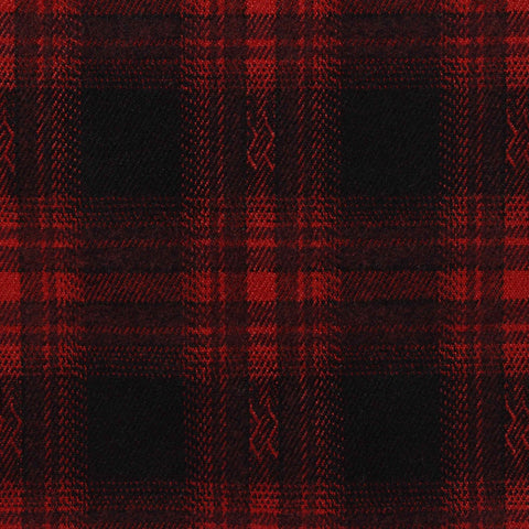 Red Plaid Woven, Poly-Viscose, 285 gsm, 150 cm, ref EF-265208