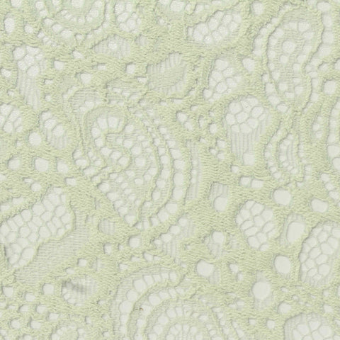 Light Green Floral Lace, Cotton-Nylon