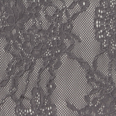 Grey Floral Lace, Nylon-Spandex