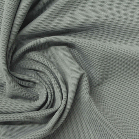 Nylon Stretch Piqué Knit Fabric, 180 gsm, 170 cm — Grey
