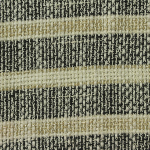 Black Horizontal-Stripe Bouclé, Cotton-Poly, 340 gsm