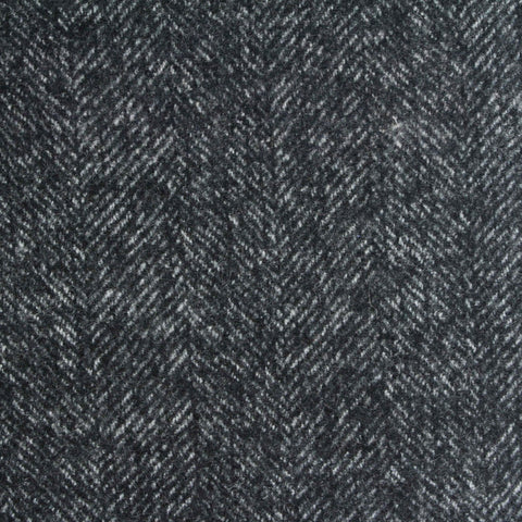 Dark Grey Herringbone Bouclé, Wool-Poly